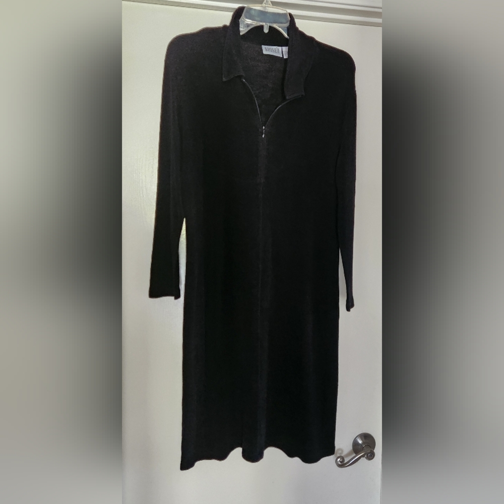 Chico's Design Travel Dress Black Knit Ladies Size 2 (12) Large EUC $32